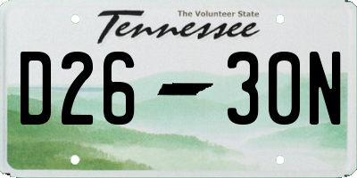 TN license plate D2630N