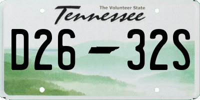 TN license plate D2632S