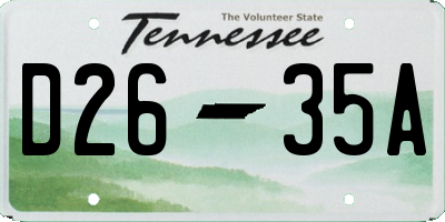 TN license plate D2635A