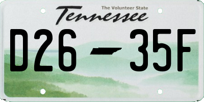 TN license plate D2635F