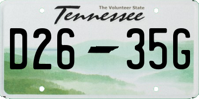 TN license plate D2635G