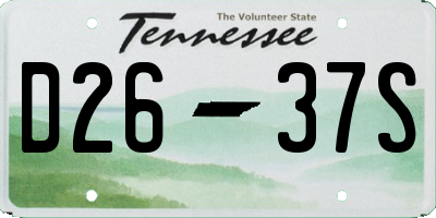 TN license plate D2637S