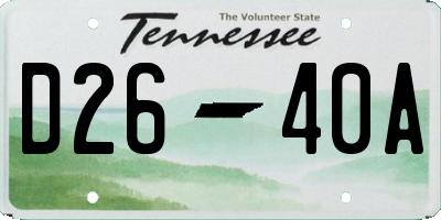 TN license plate D2640A