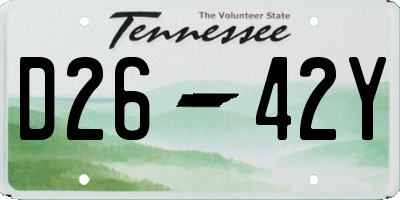 TN license plate D2642Y