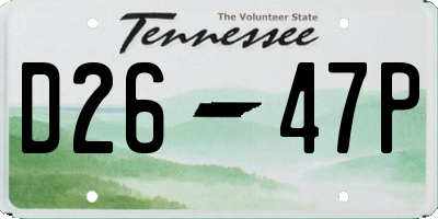 TN license plate D2647P