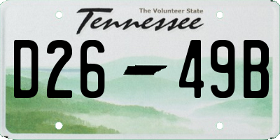 TN license plate D2649B