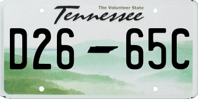 TN license plate D2665C