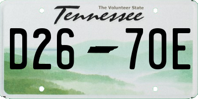 TN license plate D2670E