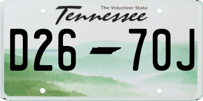TN license plate D2670J
