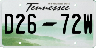 TN license plate D2672W