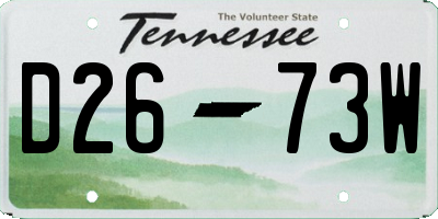 TN license plate D2673W