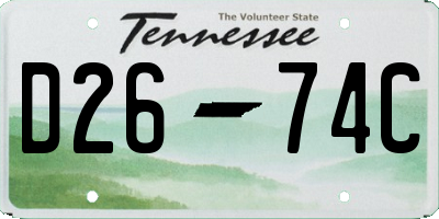 TN license plate D2674C