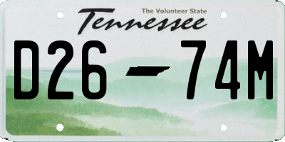 TN license plate D2674M