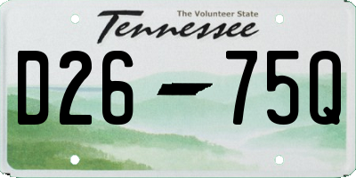 TN license plate D2675Q
