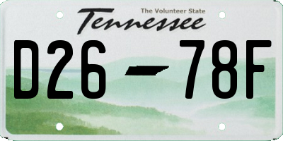 TN license plate D2678F