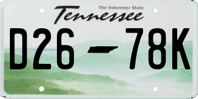 TN license plate D2678K