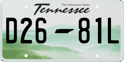 TN license plate D2681L