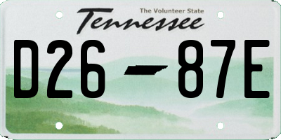 TN license plate D2687E