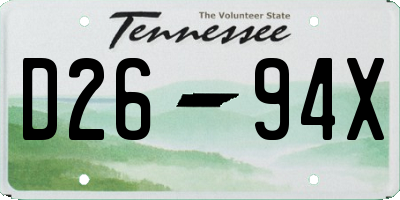 TN license plate D2694X