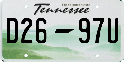 TN license plate D2697U