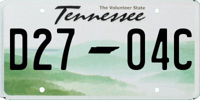 TN license plate D2704C