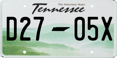 TN license plate D2705X