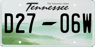 TN license plate D2706W