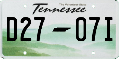TN license plate D2707I