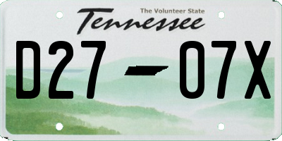 TN license plate D2707X