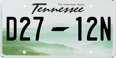 TN license plate D2712N