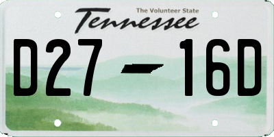 TN license plate D2716D