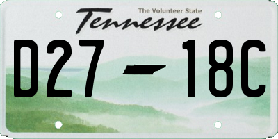 TN license plate D2718C