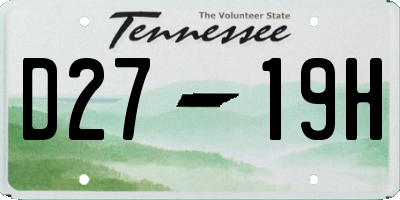 TN license plate D2719H