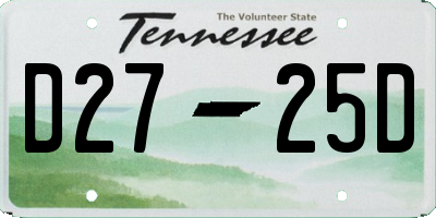 TN license plate D2725D