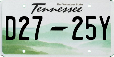TN license plate D2725Y