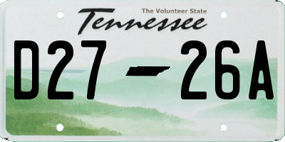 TN license plate D2726A