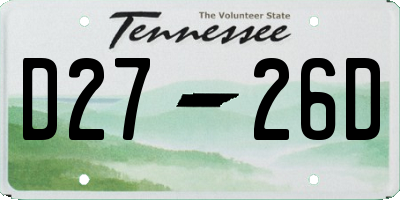 TN license plate D2726D