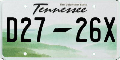 TN license plate D2726X