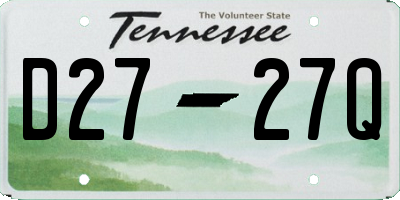 TN license plate D2727Q