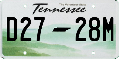 TN license plate D2728M