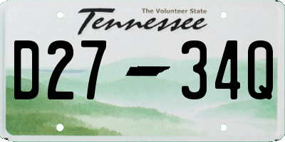 TN license plate D2734Q