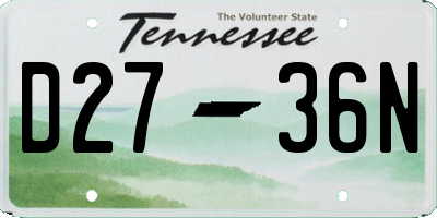 TN license plate D2736N