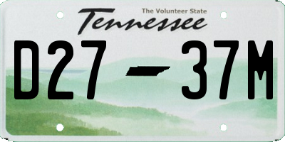 TN license plate D2737M