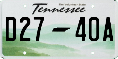 TN license plate D2740A