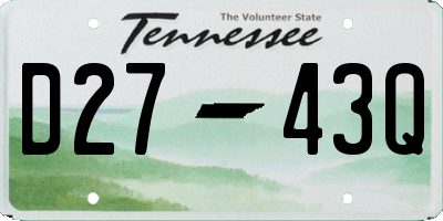 TN license plate D2743Q