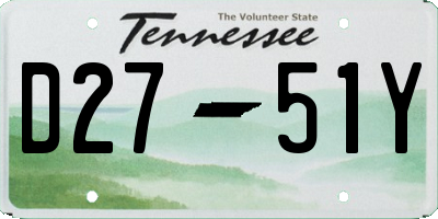 TN license plate D2751Y