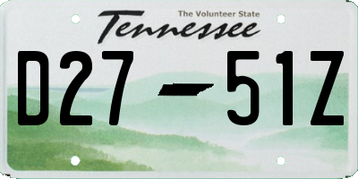 TN license plate D2751Z