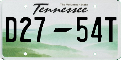 TN license plate D2754T