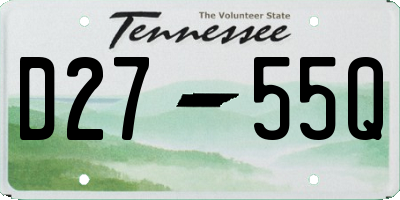 TN license plate D2755Q