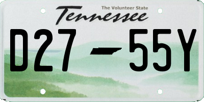 TN license plate D2755Y